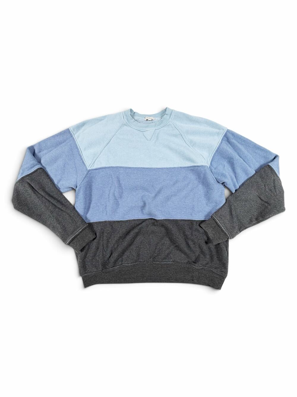 Donni Women’s Colorblock Crewneck Sweatshirt Blue Gray Medium